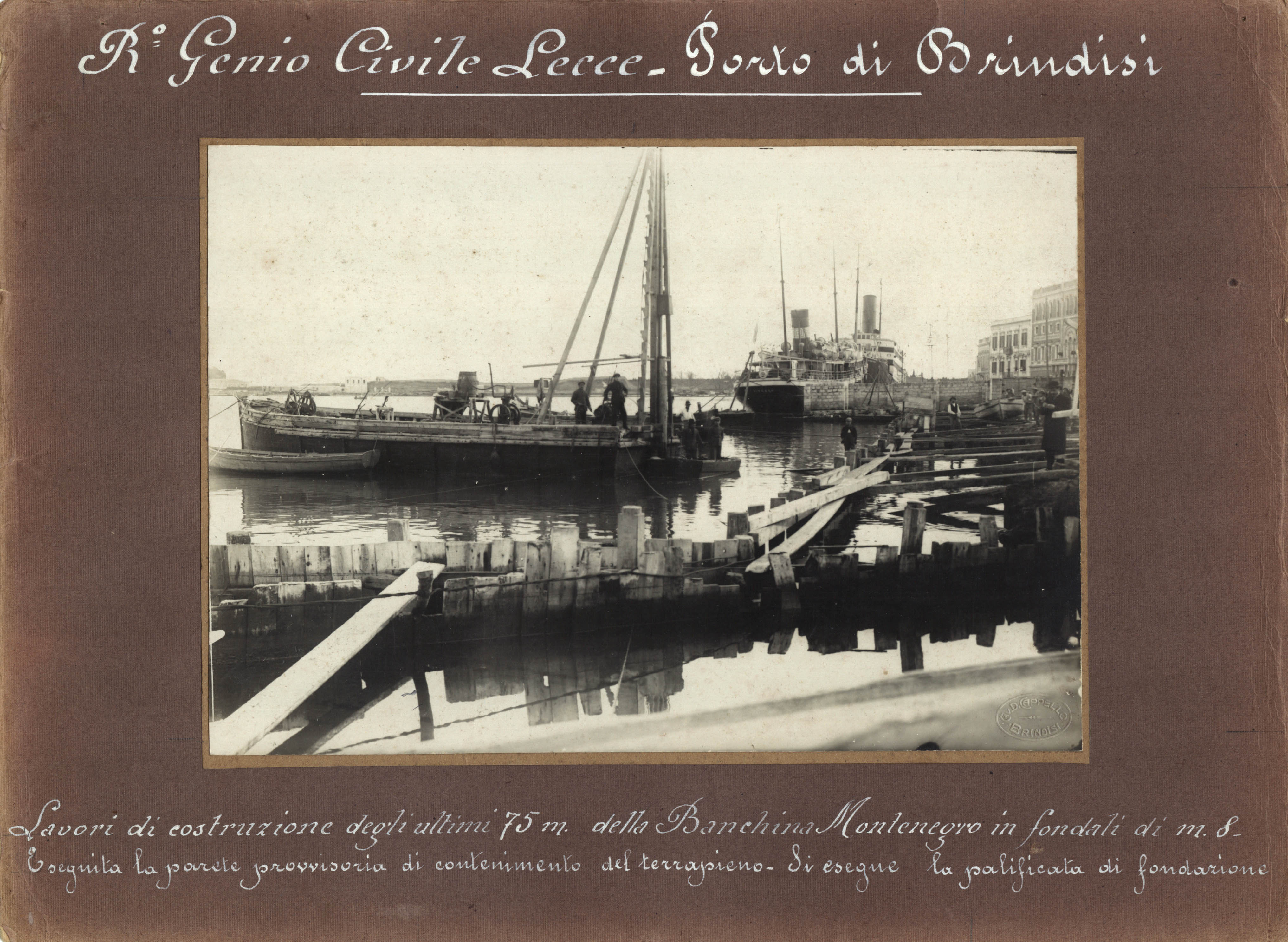 Lavori di banchinamento del porto interno di Brindisi (1924 - 1928), fondo Ufficio del Genio Civile